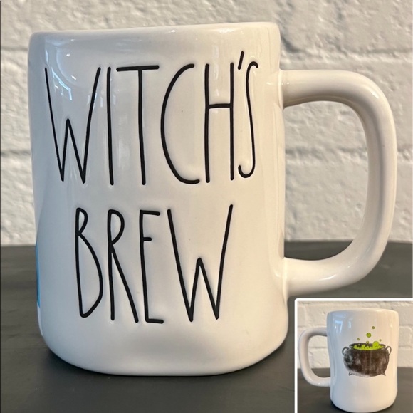❌SOLD❌ Rae Dunn 2 Sided Coffee Tea Mug, WITCH’S BREW Cauldron Halloween Ivory - Picture 11 of 11
